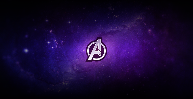 Avengers, logo, purple, minimal wallpaper