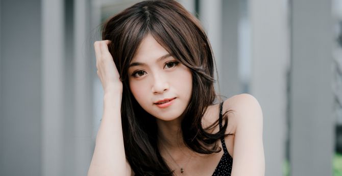 Asian, girl model, brunette wallpaper