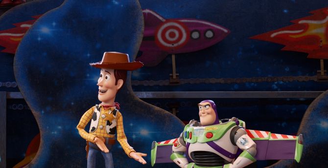 Toy Story 4, Woody, Buzz Lightyear, animation movie, 2019 wallpaper