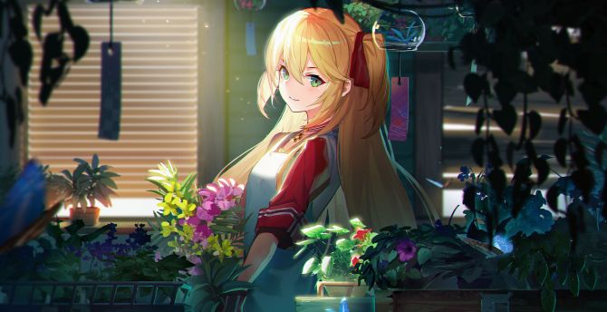 Gardening, Admiral Hipper, Azur Lane, cute anime girl wallpaper