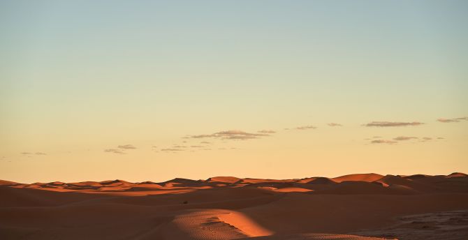 Desert, sunset, dunes, landscape, nature, sky wallpaper