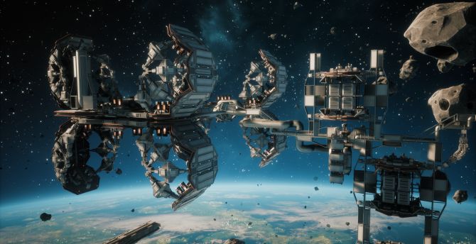 Space, video game, Everspace, space station wallpaper