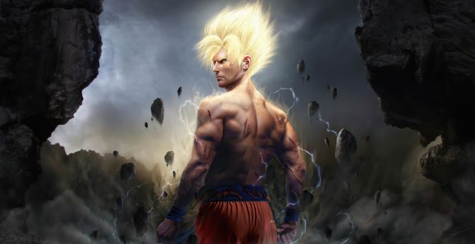 Goku, Dragon Ball Z, fan art wallpaper