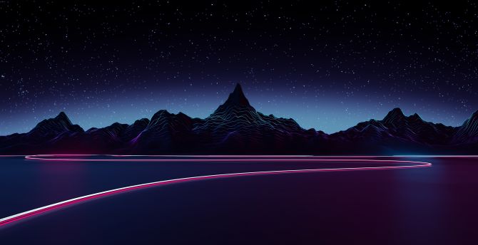 Download x1800 Wallpaper Silhouette Mountains Artwork Synthwave Mac Pro Retaia Image Background