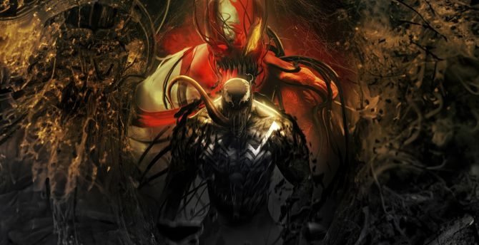 Venom, dark and Cold carnage, villain war wallpaper