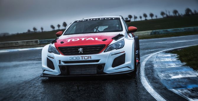 2018 Peugeot 308 TCR, front, on road wallpaper