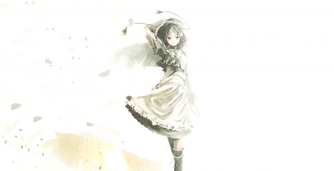 Simple art, anime girl, minimal, Ichirin Kumoi, Touhou wallpaper