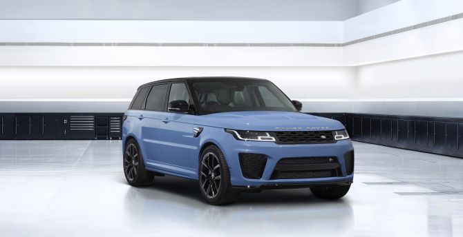 Range Rover Sport SVR, ultimate edition, blue wallpaper