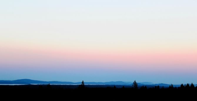 Sunset, horizon, clean sky, nature wallpaper