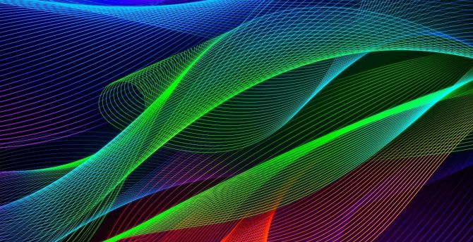 Colorful lines, abstract, Razer Phone, stock wallpaper
