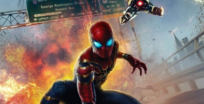 Spider-Man: No Way Home, movie poster, new suit wallpaper