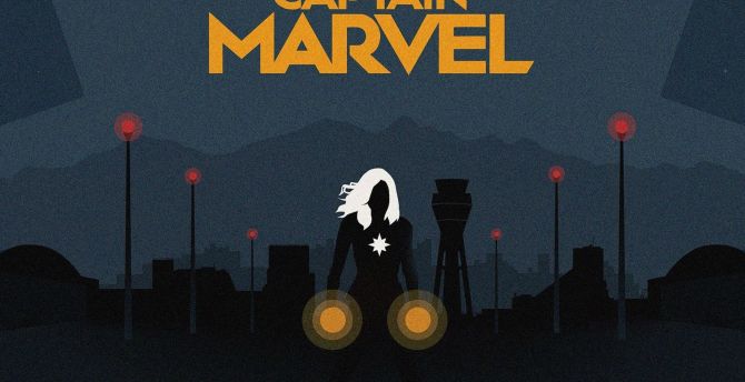 Captain Marvel, minimal, poster wallpaper