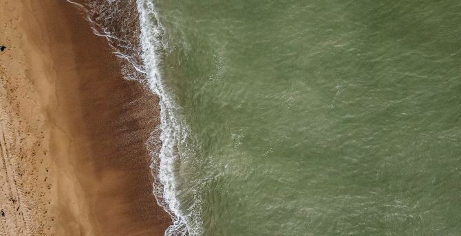 Clean n exotic sea, aerial view, beach wallpaper