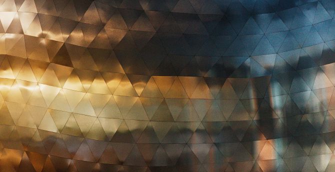 Triangular, golden surface, dome wallpaper