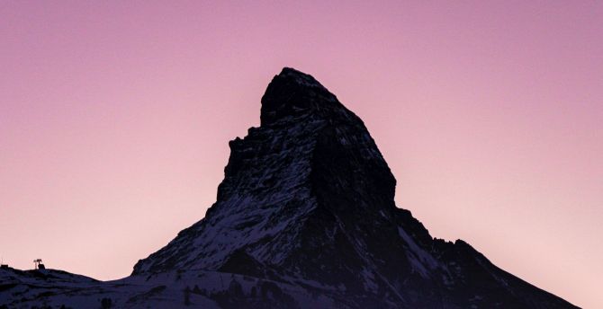 Silhouette, mountain Matterhorn, summit wallpaper