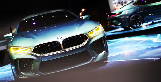 Headlight, front, BMW M8 Gran Coupe wallpaper