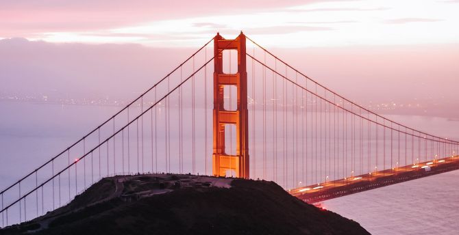 Golden Gate Bridge, architecture, sunset wallpaper