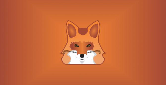 Orange fox, muzzle, digital art, minimal wallpaper