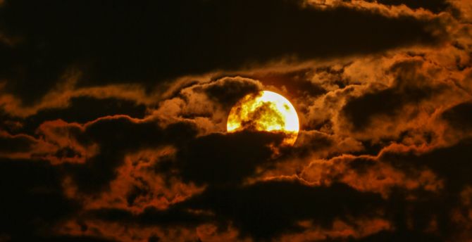 Desktop Wallpaper Dark Clouds Sunset Sun Hd Image Picture Background C2a8d0
