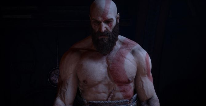 God of war, Kratos's muscular body wallpaper