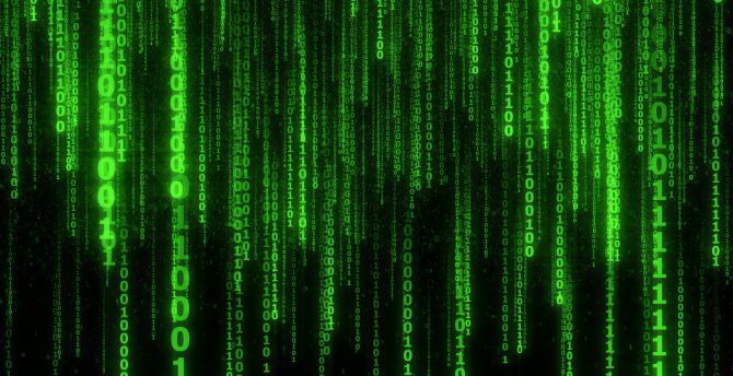Matrix code, numbers, green wallpaper