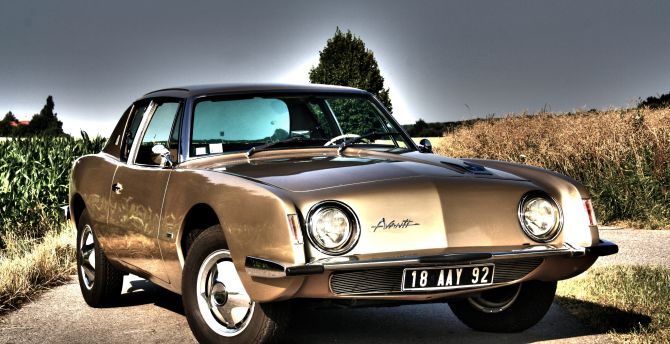 1963 Studebaker Avanti coupe, shining, car, front wallpaper