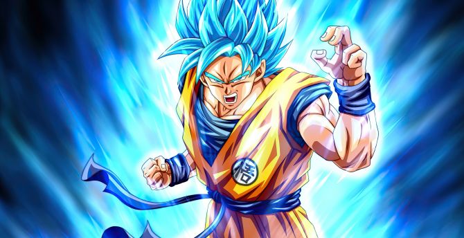 Dragon Ball, Son Goku, blue power wallpaper
