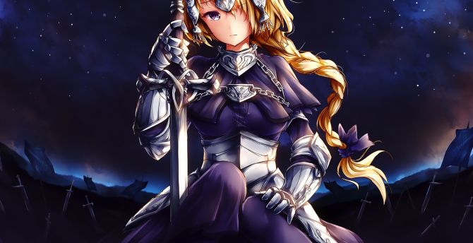 Art, ruler, Jeanne d'arc, fate/grand order, anime girl wallpaper