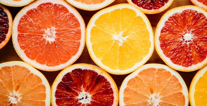 Oranges, fruits, slices wallpaper
