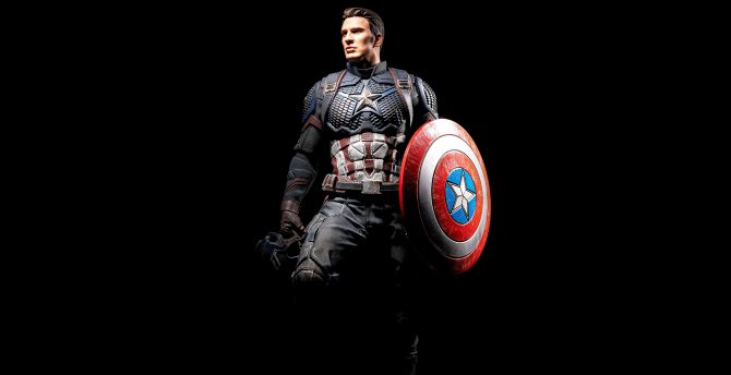 Captain America, toy art, dark wallpaper