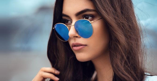 Sunglasses, woman model, brunette wallpaper
