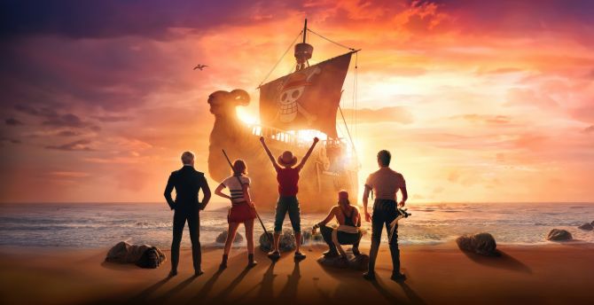 One Piece, a 2023 Netflix show, pirates wallpaper
