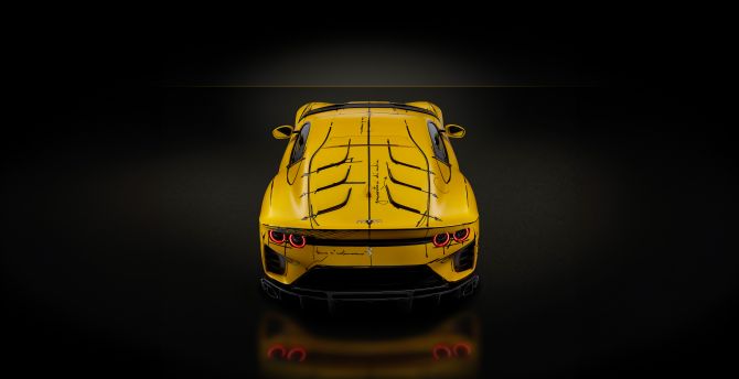 Ferrari 812 Competizione yellow, 2023 wallpaper