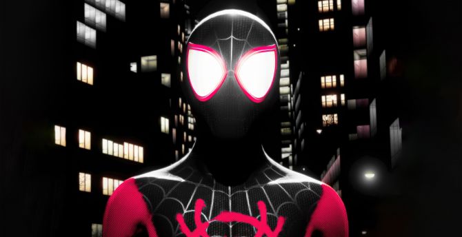 Marvel's spiderman, miles morales, dark wallpaper