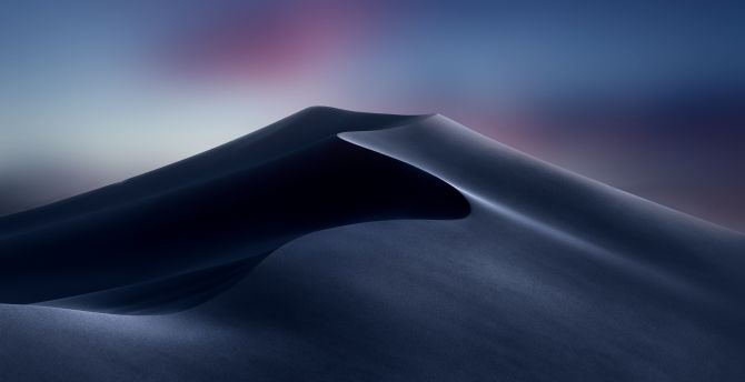 Mountains of sand, minimal and calm dune, night wallpaper
