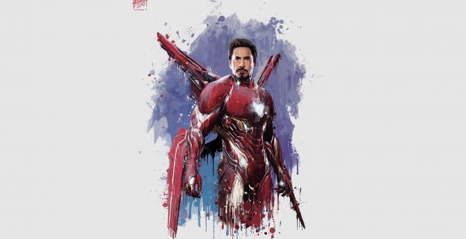 Iron man, new suit, Avengers: infinity war, minimal, art wallpaper