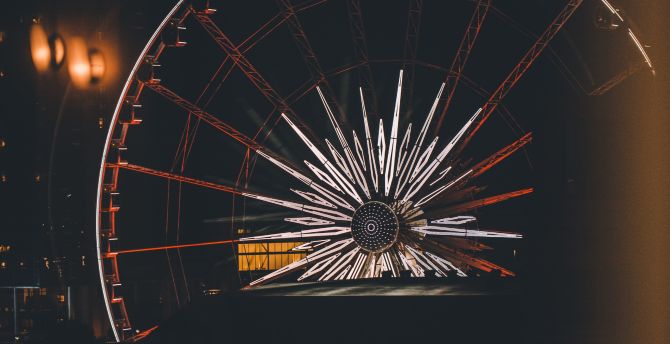 Atlanta, Ferris Wheel, night wallpaper