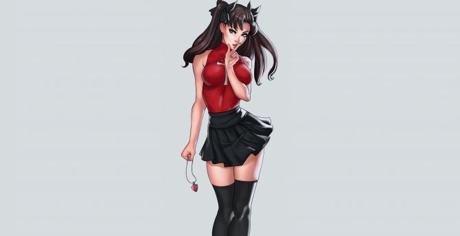 Hot Rin Tohsaka, Fate/stay night, anime girl wallpaper