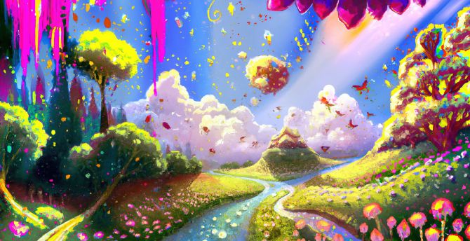 Colorful world, fantasy art wallpaper