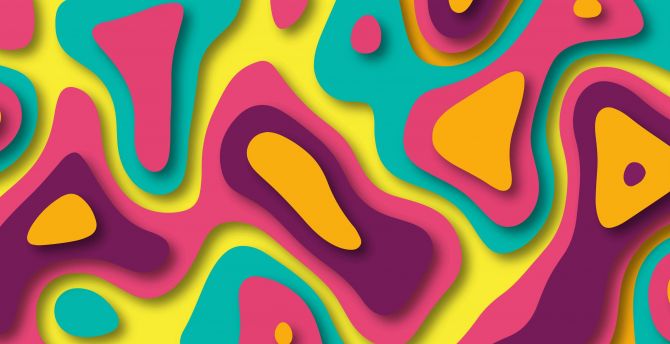 Curvy pattern, colorful wallpaper