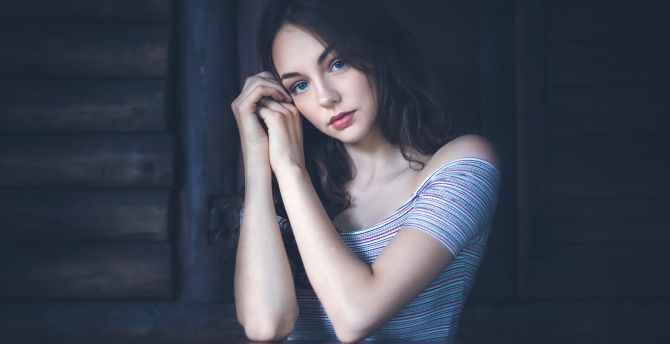 Blue eyes, girl model, beautiful wallpaper