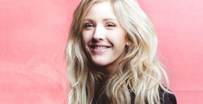 Pretty, smile, blonde, Ellie Goulding wallpaper