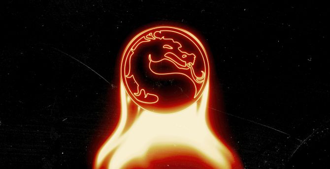 Mortal Kombat 1, the logo of Dragan, dark wallpaper