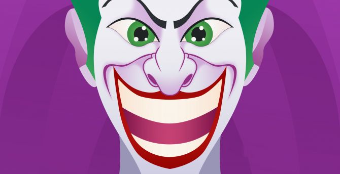 Joker, clown, smiling face, villain, dc comics, artwork wallpaper
