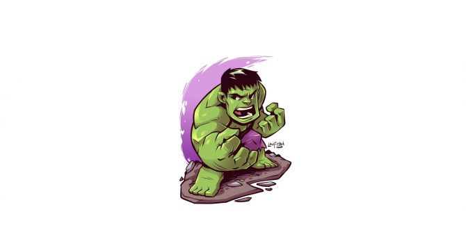 Angry guy, Hulk, minimal, art wallpaper