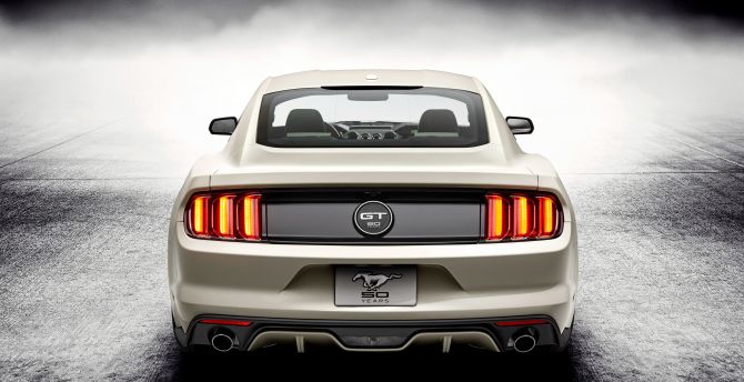 Ford mustang GT, 50 years edition, 2018, rear wallpaper