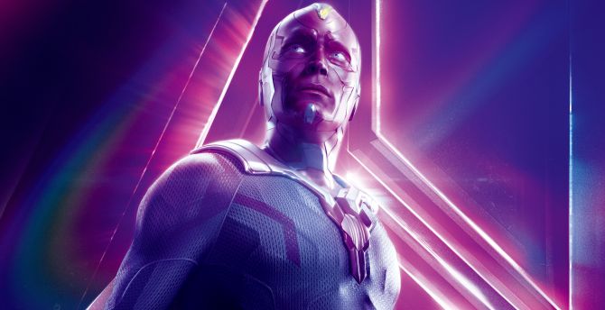 Paul Bettany, Vision, superhero, Avengers: Infinity war, 2018 movie wallpaper