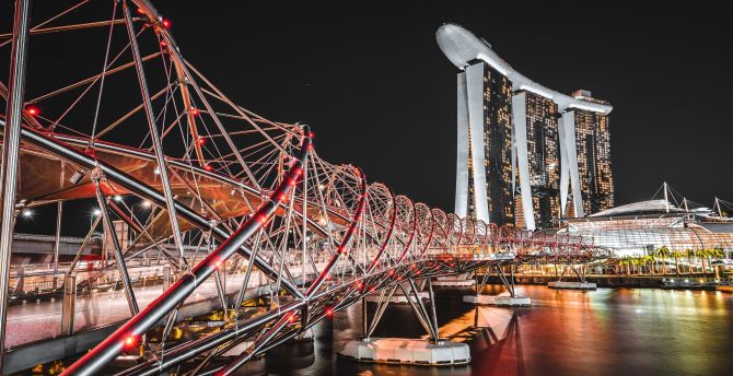 City, buildings, bridge of Singapore wallpaper