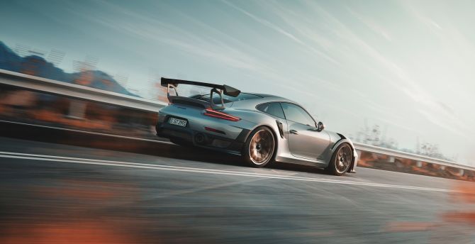 Porsche 911 GT2, motion blur, sports car wallpaper