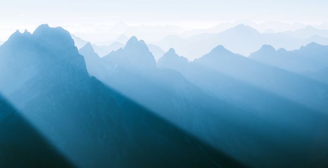 Nature, foggy, horizon, mountain range wallpaper